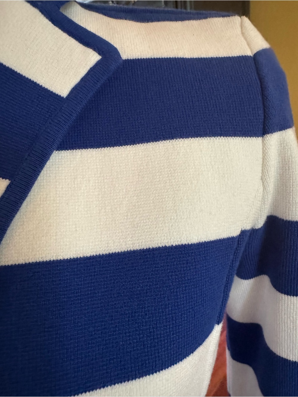 Lauren Ralph Lauren knit cobalt blue and white blazer - Picture 2 of 5